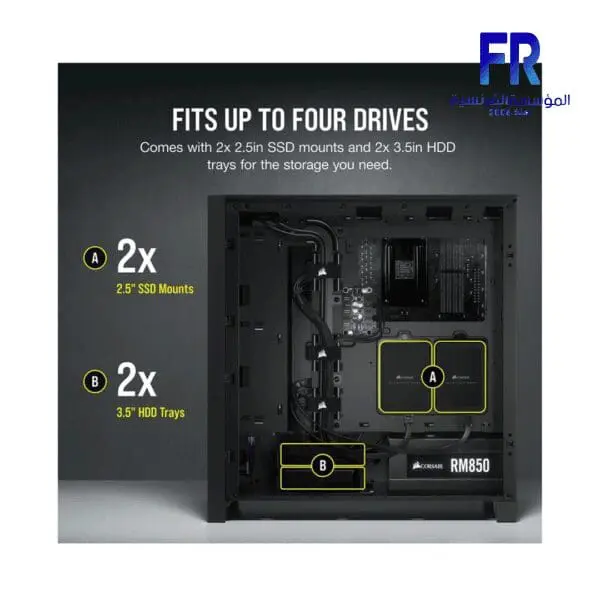 CORSAIR ICUE 4000X RGB TEMPERED GLASS BLACK MID TOWER CASE