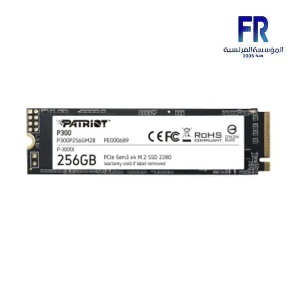 PATRIOT P300 256GB M.2 NVMe INTERNAL SOILD STATE DRIVE