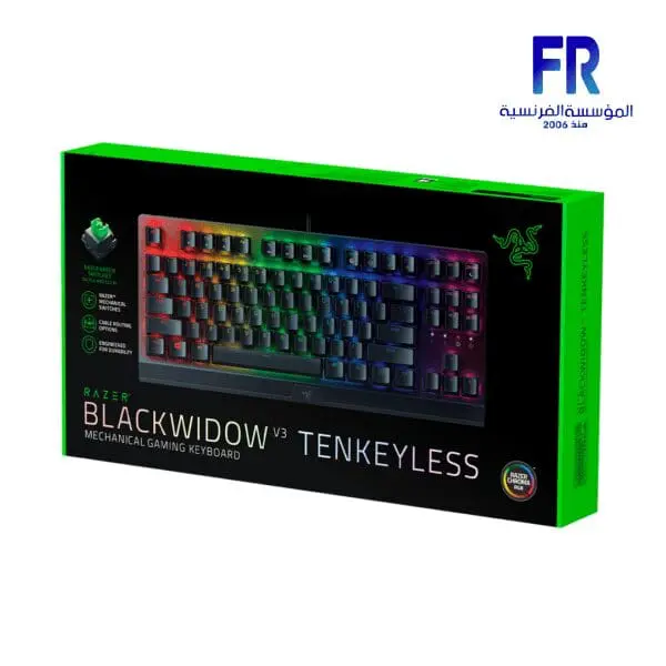 RAZER BLACKWIDOW V3 TENKEYLESS GREEN SWITCHES GAMING KEYBOARD