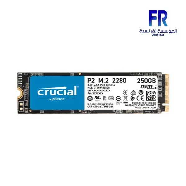 CRUCIAL P2 250GB M.2 NVMe INTERNAL SOILD STATE DRIVE