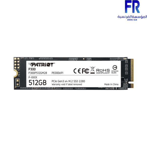 PATRIOT P300 512GB M.2 NVMe INTERNAL SOILD STATE Drive