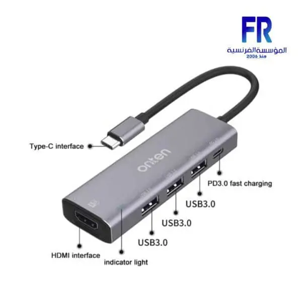 ONTEN TYPCE TO 4K HDMI& PD3.0&3USB3 Hub