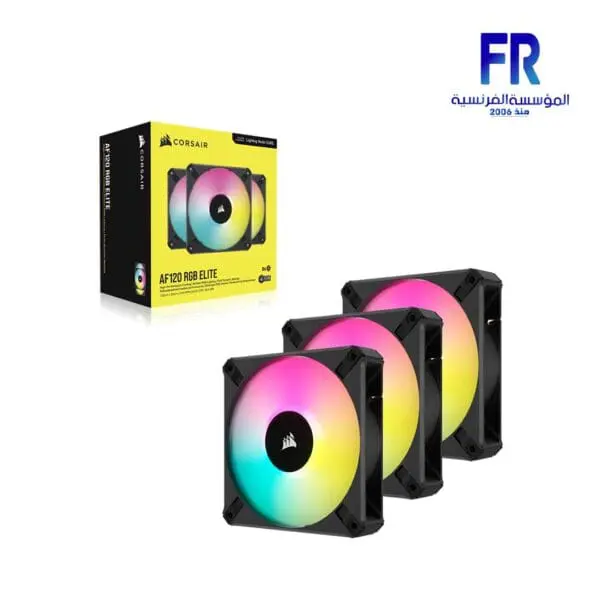 ⁦Corsair Icue Af120 RGB Elite 120Mm Pwm Triple Fan Kit⁩ - الصورة ⁦2⁩