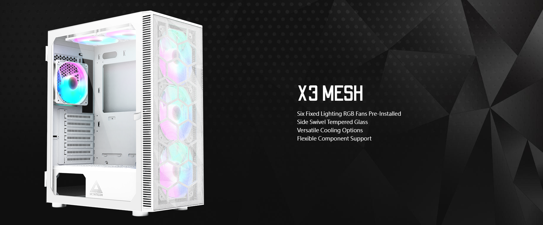 Montech X3 Mesh White Mid Tower Case