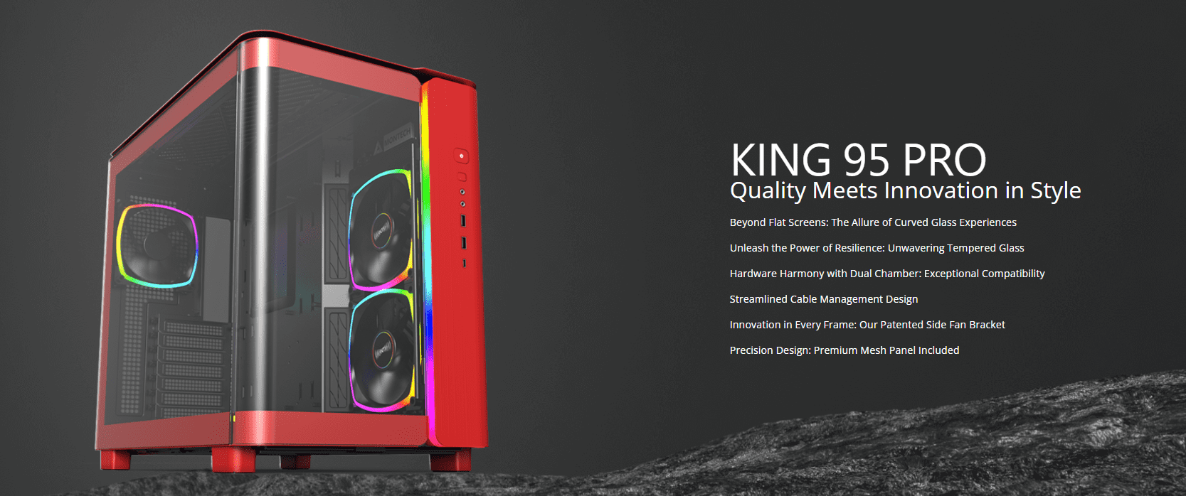 Montech King 95 Pro Red Mid Tower Case