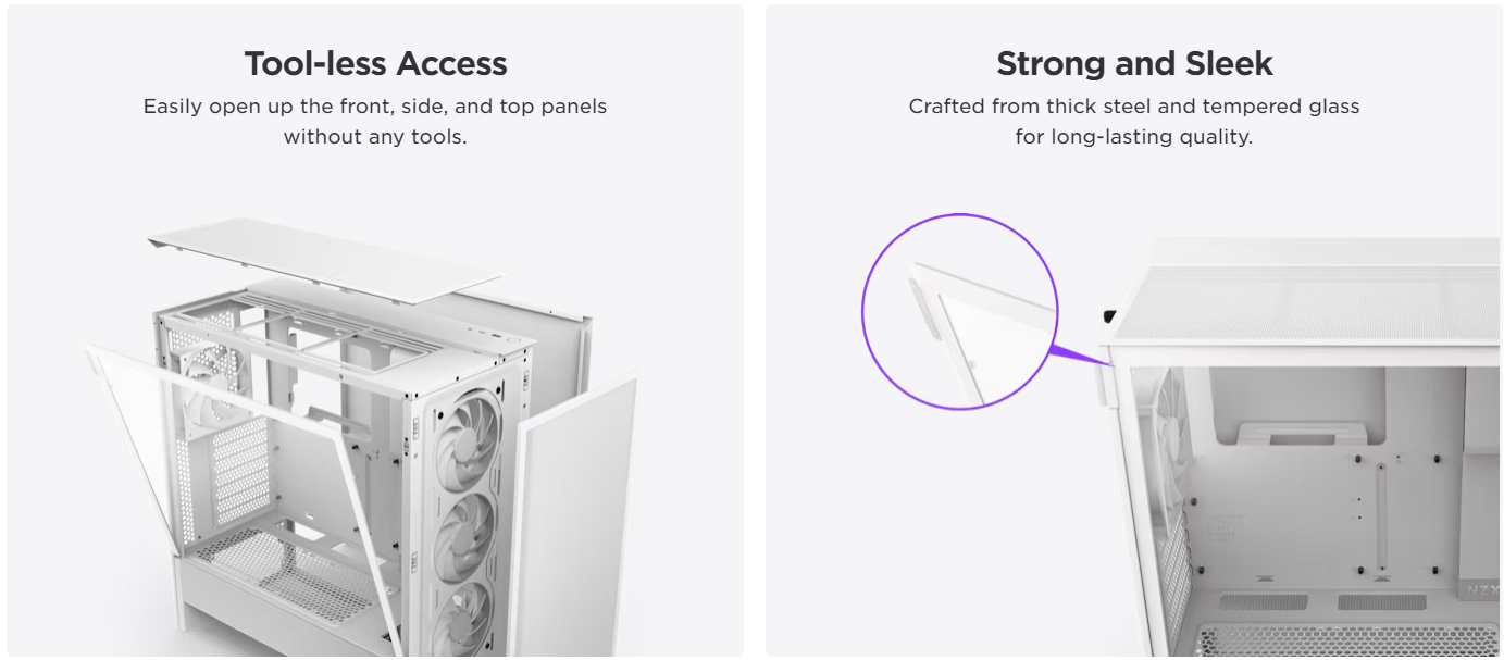 Nzxt H5 Flow RGB 2024 White Mid Tower Case Description 4