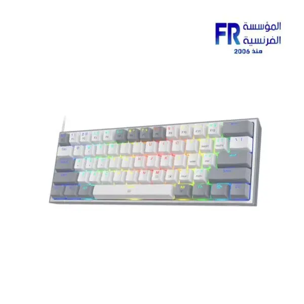 Redragon Fizz K617 RGB Red Switch White Gray Wired Mechanical Gaming Keyboard