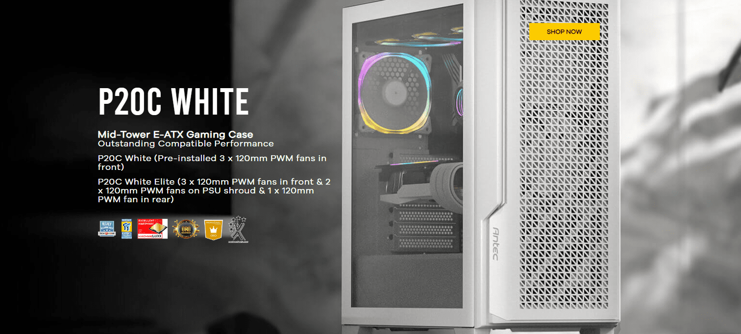 Antec P20C Mesh ARGB White Mid Tower Case