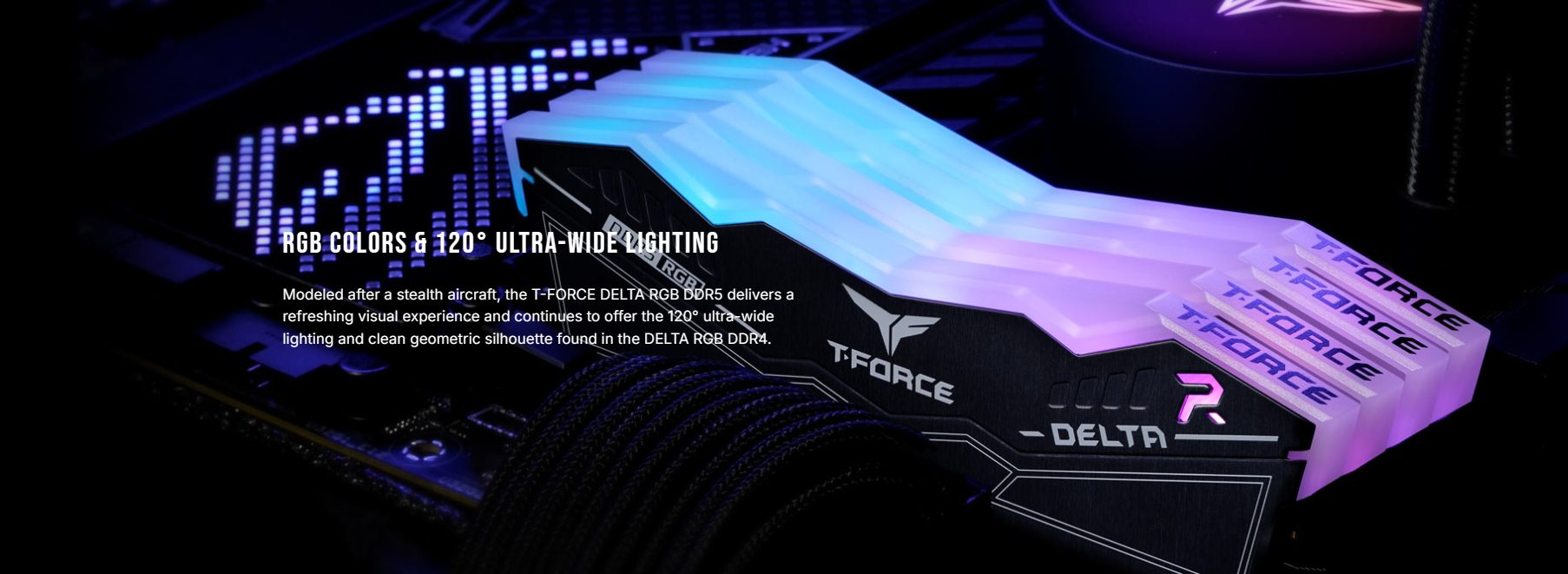 Team Group T-Force Delta RGB 32Gb (2 X 16Gb) DDR5 6000Mhz CL38 Black Desktop Memory description 1