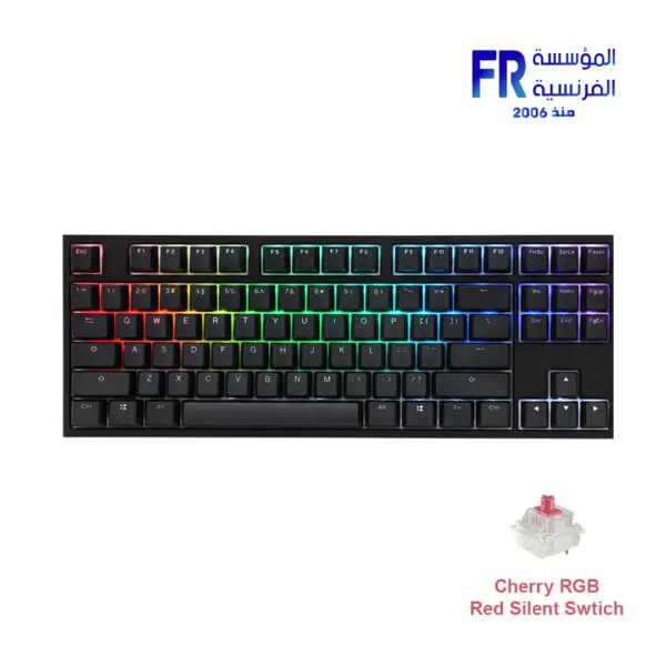 Ducky One 2 TKL Silent red switch Arabic Wired Mechanical Gaming Keyboard