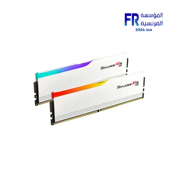 G Skill Ripjaws M5 RGB 32Gb ( 2X16Gb ) DDR5 6400Mhz CL36 White Desktop Memory