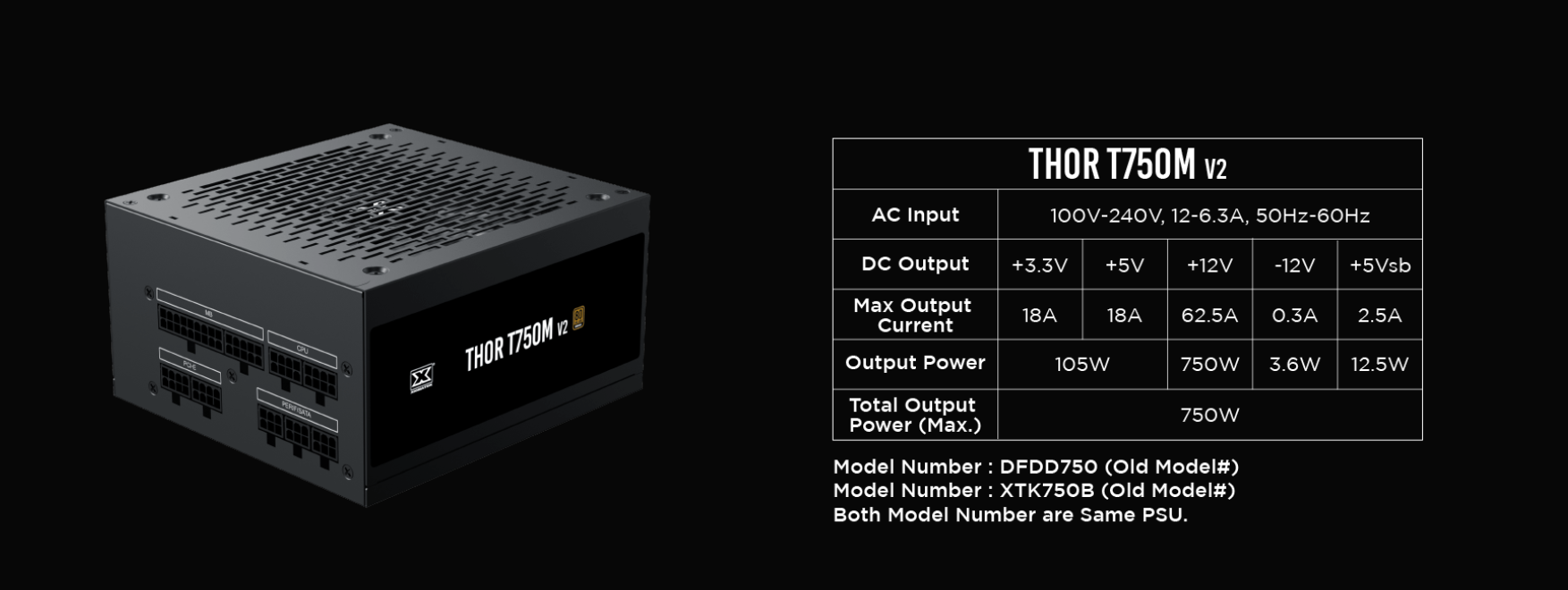 Xigmatek Thor T750M V2 750W 80+ Bronze Full Modular Power Supply