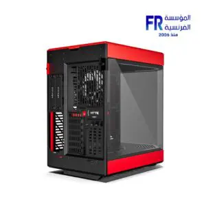 HYTE Y60 Modern Aesthetic 3 FE12 Fans Included PCIE 4.0 Riser Cable Black Red Mid Tower Case