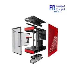 HYTE Y60 Modern Aesthetic 3 FE12 Fans Included PCIE 4.0 Riser Cable Black Red Mid Tower Case