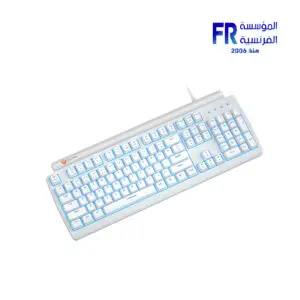 Meetion MK600RD Red switch Arabic Mechanical Rainbow White Keyboard