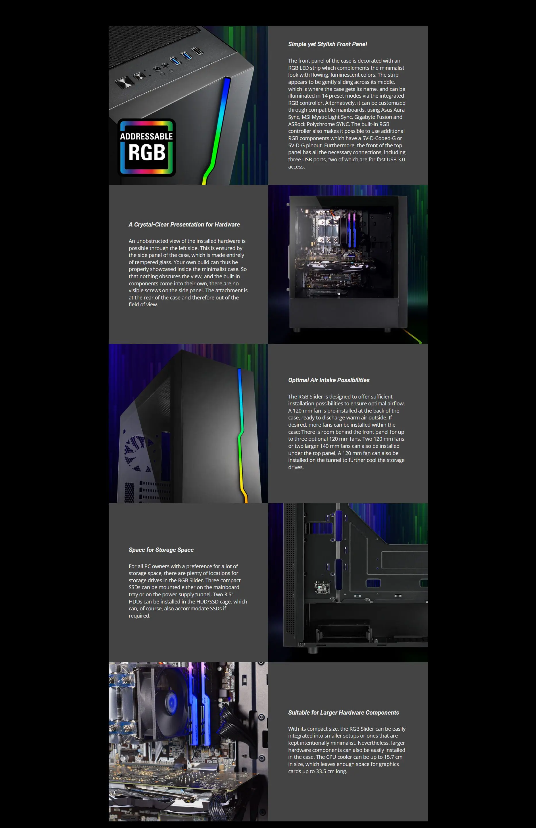 Sharkoon Rgb Slider Mid Tower Case