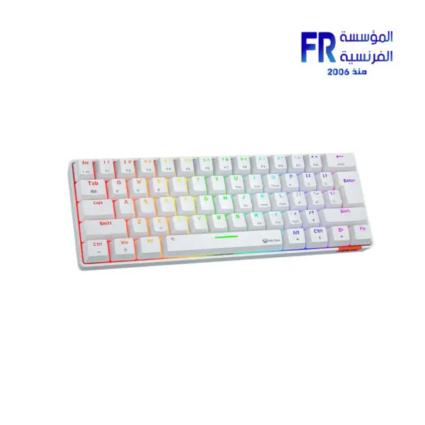 Meetion MK005BT 60% Blue switch Arabic Dual Mode Bluetooth White Mechanical Keyboard