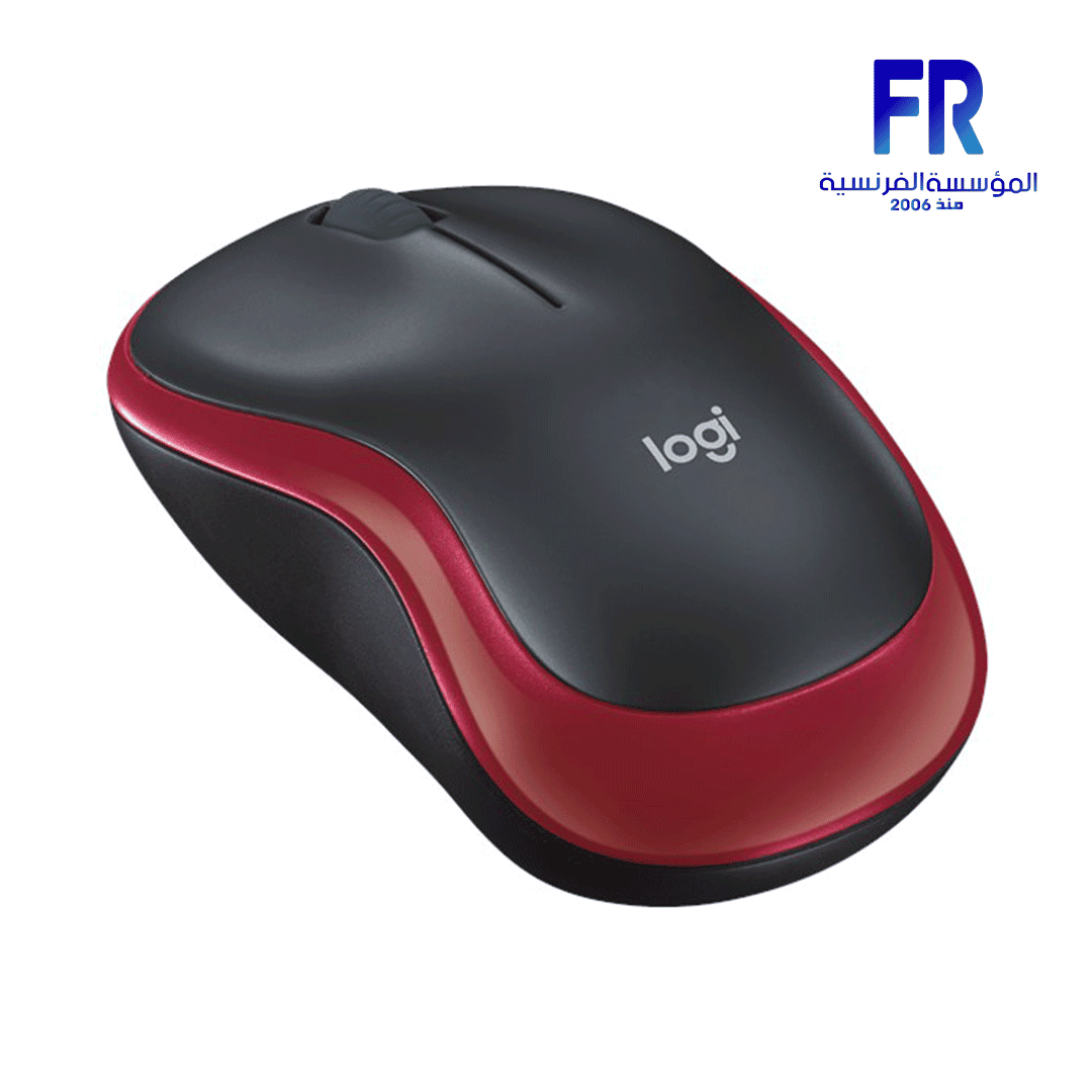 black and red wireless mouse