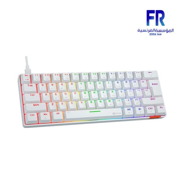 Meetion MK005 60% Blue switch Arabic White Wired Mechanical Keyboard