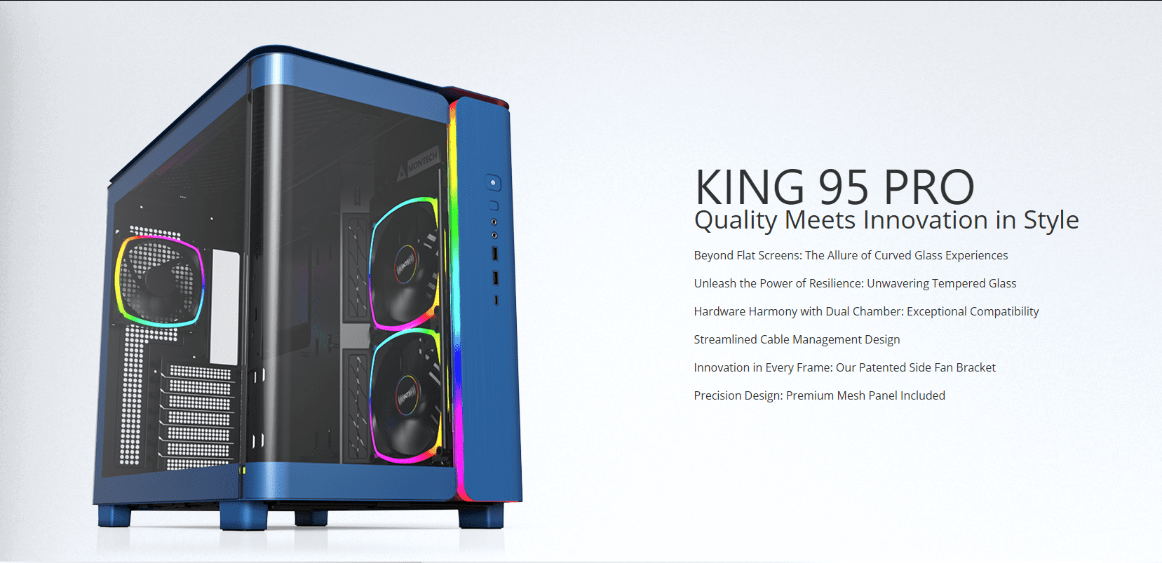 Montech King 95 Pro Blue Mid Tower Case