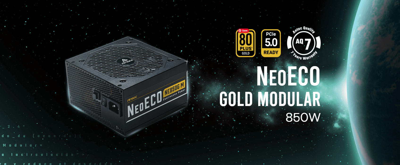 Antec NeoECO NE850 850W 80 Plus Gold Atx3.0 Fully Modular Power Supply