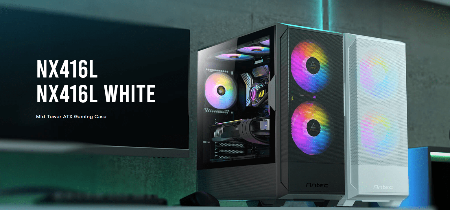 Antec NX416L ARGB White Mid Tower Case