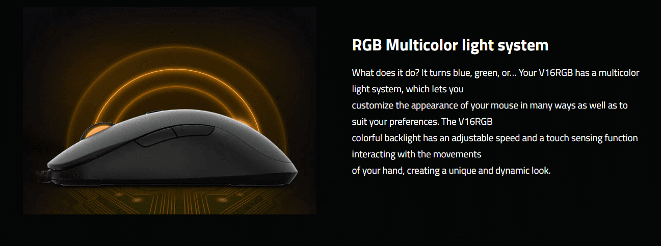 Rapoo V16RGB Wired Gaming Mouse