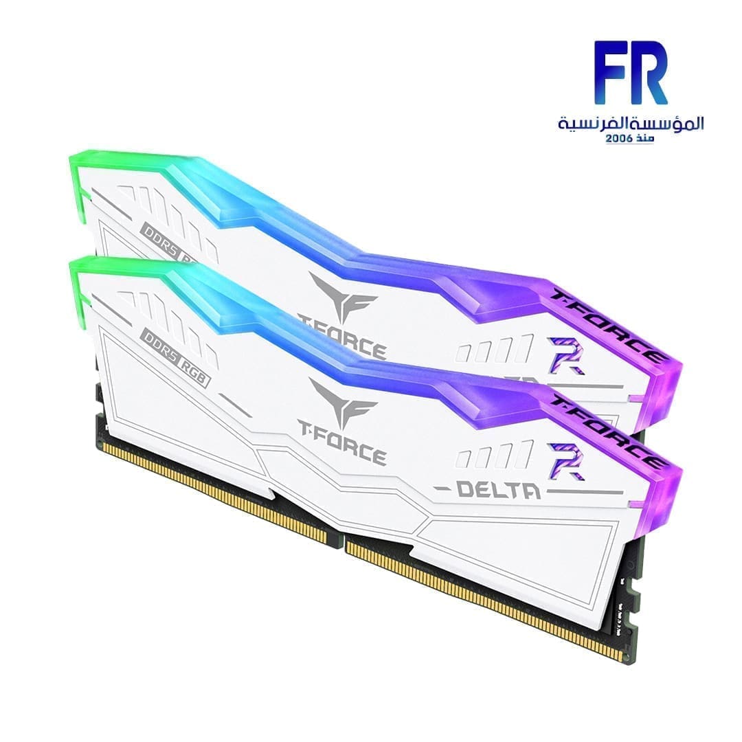 Team Group T-Force Delta RGB 32Gb (2 X 16Gb) DDR5 6000Mhz CL38 White Desktop Memory