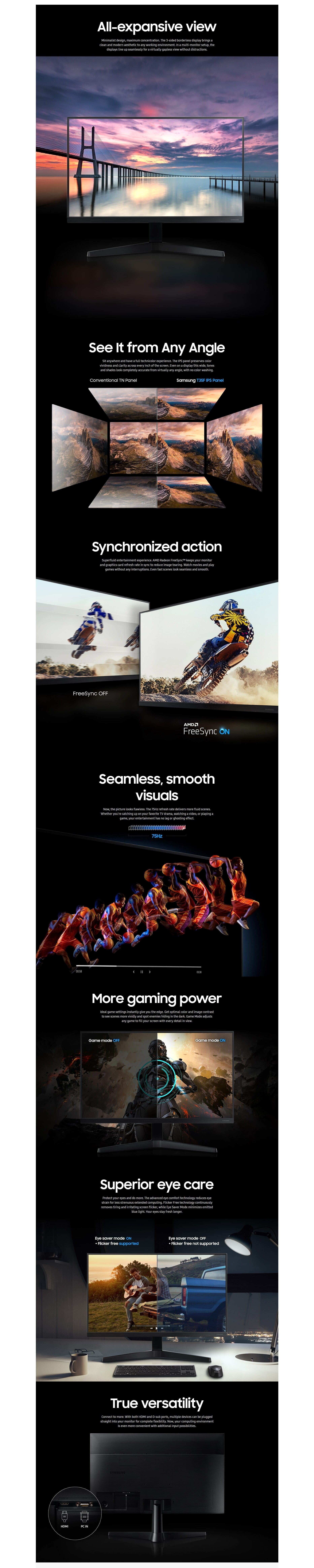 Samsung Lf24T350Fhm 24 Inch 75Hz 5Ms IPS Monitor