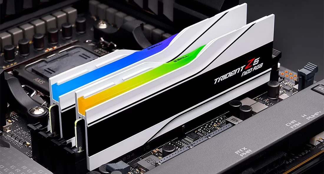 G Skill Trident Z5 Neo RGB 32Gb ( 2X16Gb ) DDR5 6400Mhz CL30 AMD Expo White Desktop Memory