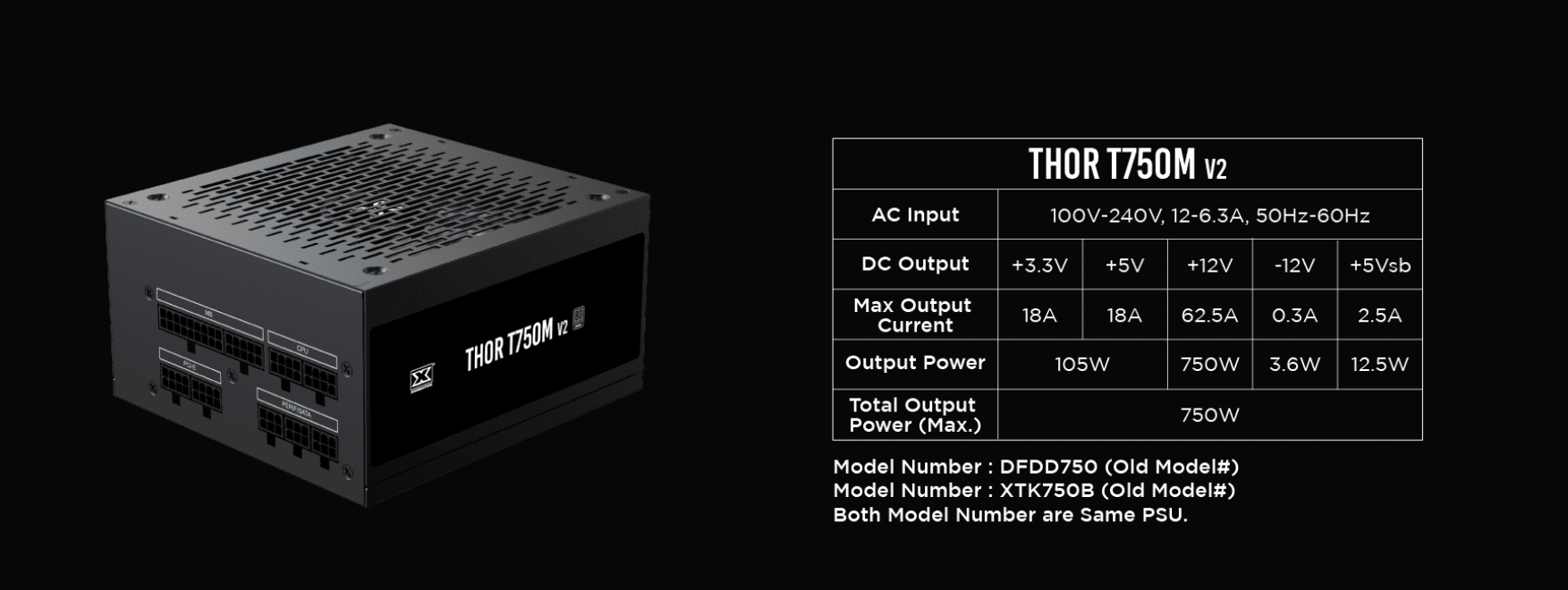 Xigmatek Thor T750M V2 750W 80+ Bronze Full Modular Power Supply