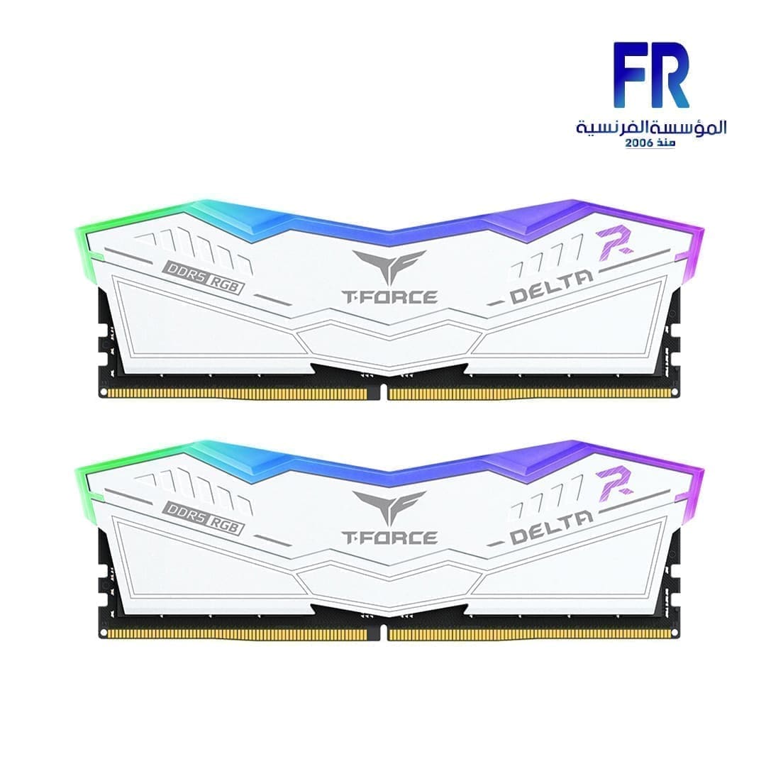 Team Group T-Force Delta RGB 32Gb (2 X 16Gb) DDR5 6000Mhz CL38 White Desktop Memory