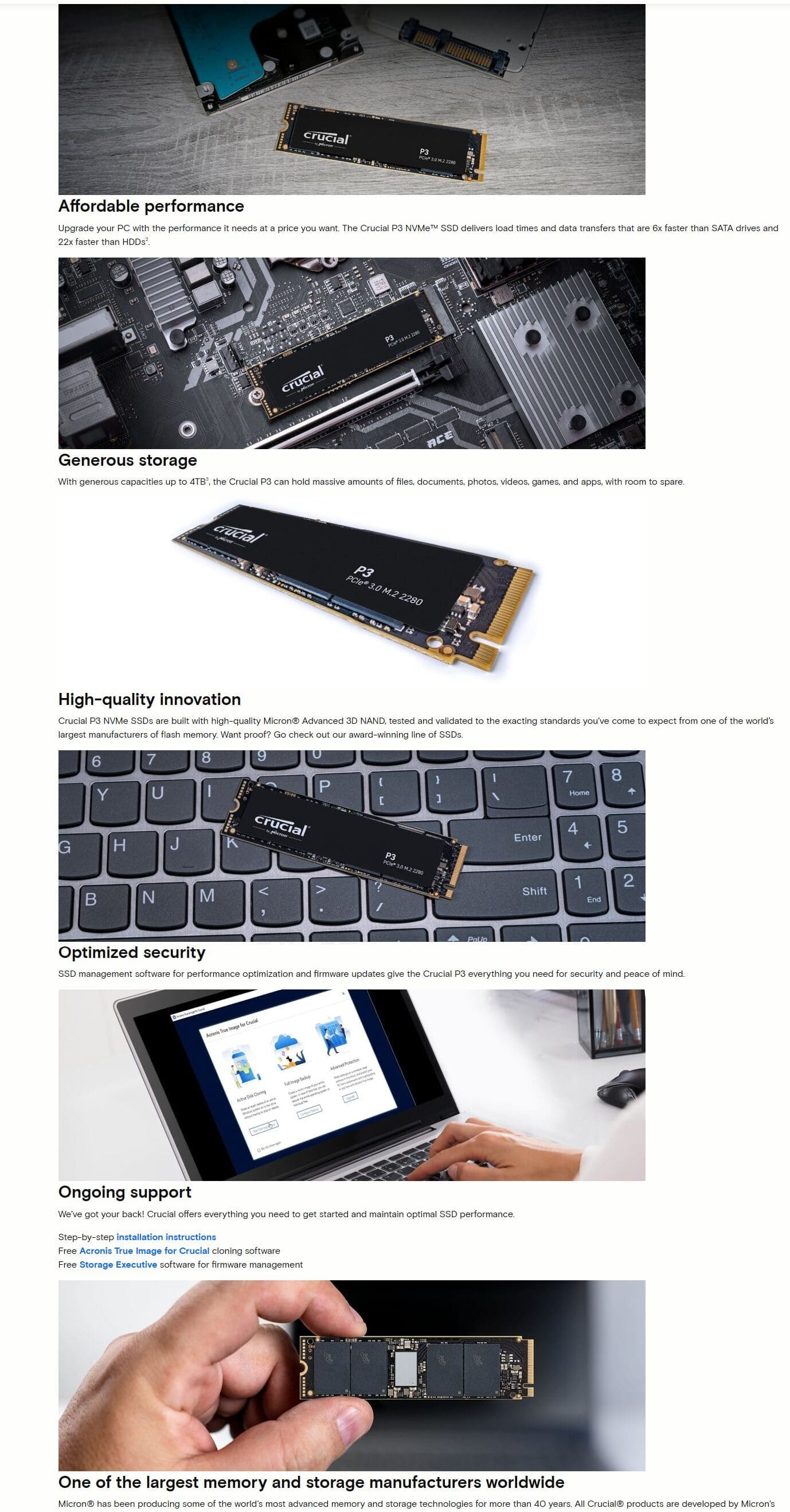 Crucial P3 500Gb M2 Nvme Internal Solid State Drive SSD