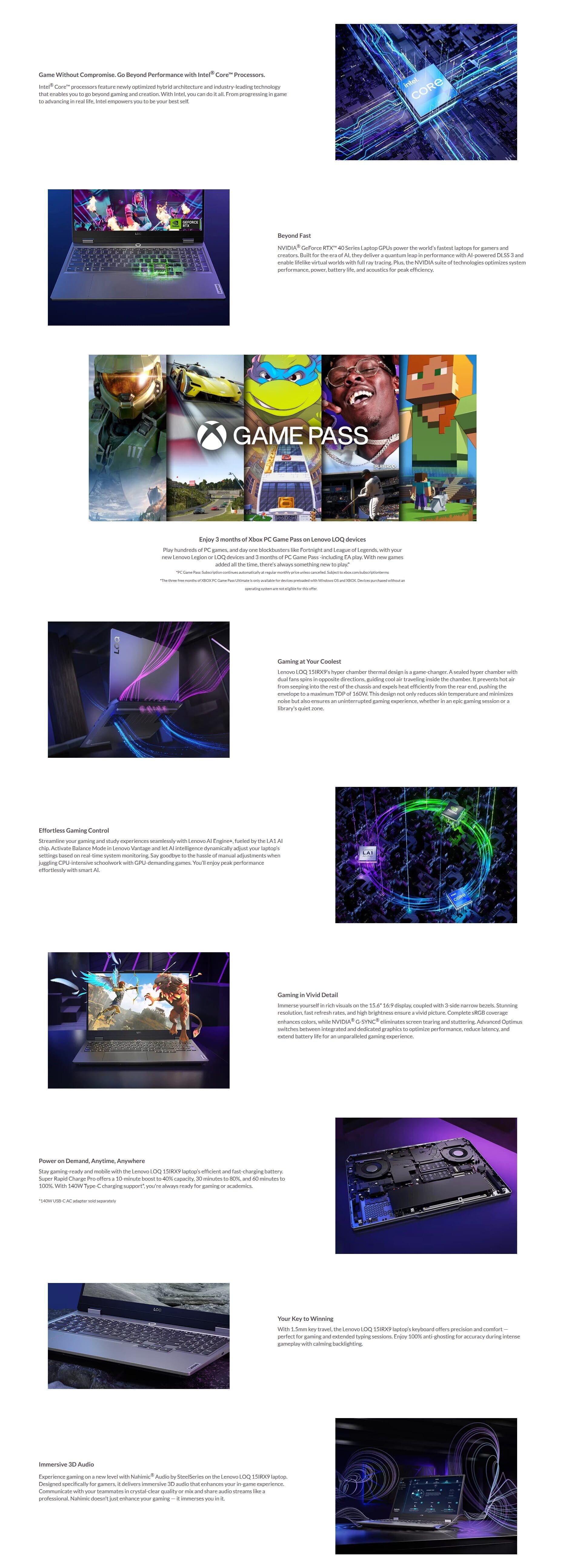 Lenovo LOQ 15IRX9-83DV00UUDP - Core i7 - 14700HX - 16GB DDR5 - 1TB SSD - RTX 4060 8GB - 15.6 FHD 144Hz GAMING LAPTOP