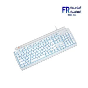 Meetion MK600RD Red switch Arabic Mechanical Rainbow White Keyboard