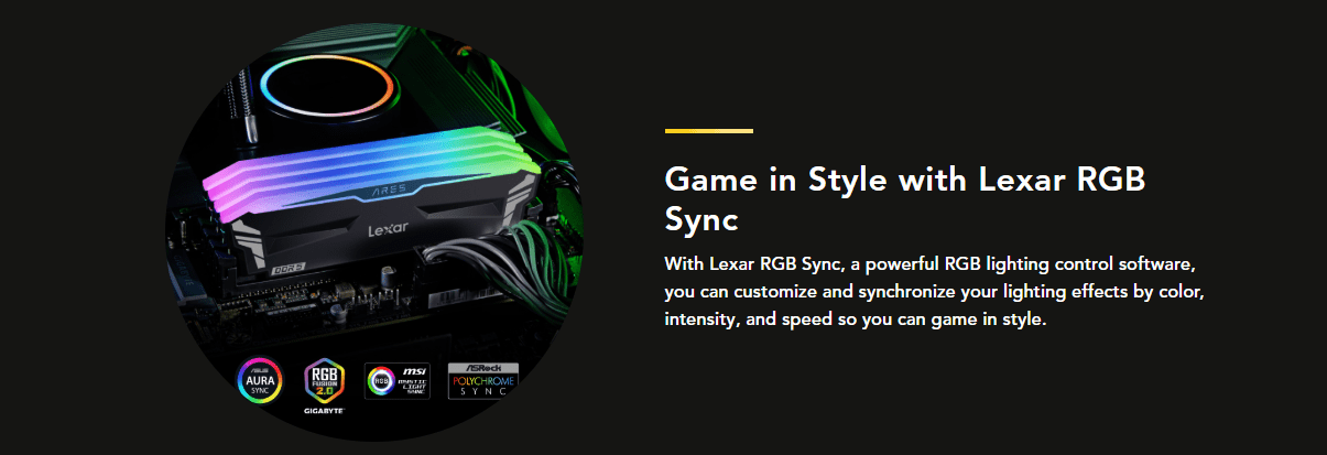 Lexar Ares RGB 32Gb (2 X 16Gb) DDR5 6000Mhz Desktop Memory