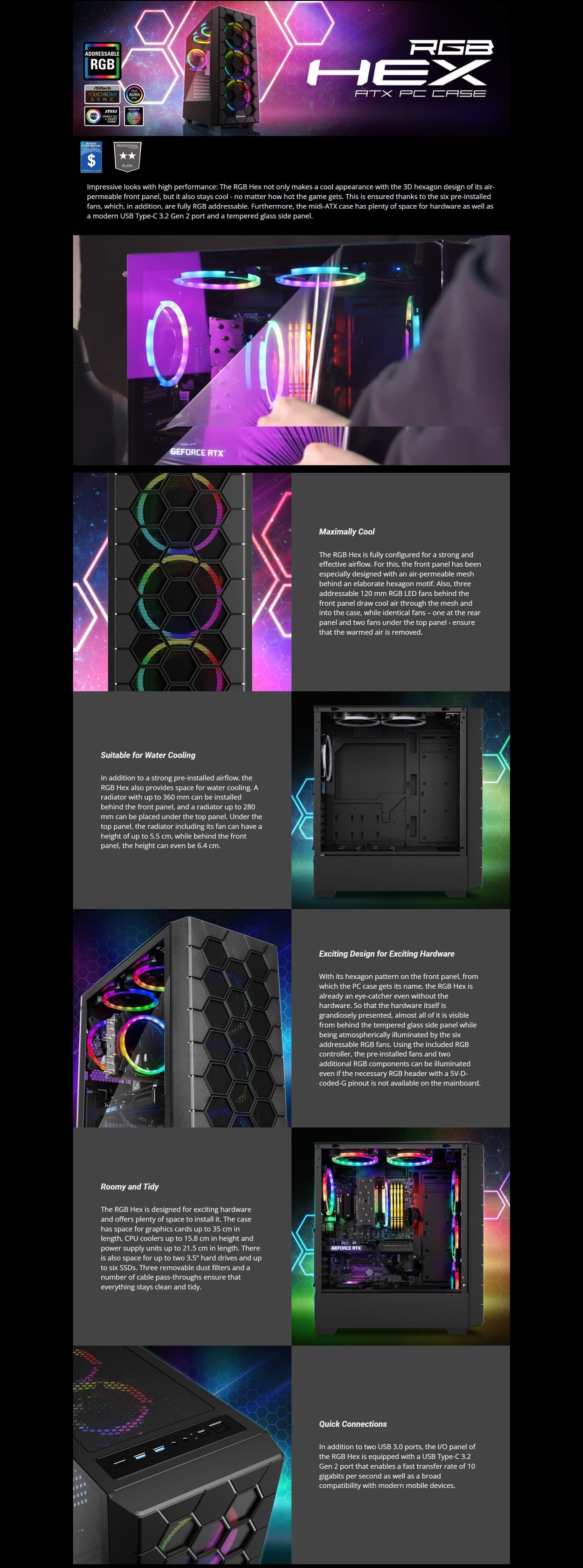 Sharkoon RGB Hex Mid Tower Case