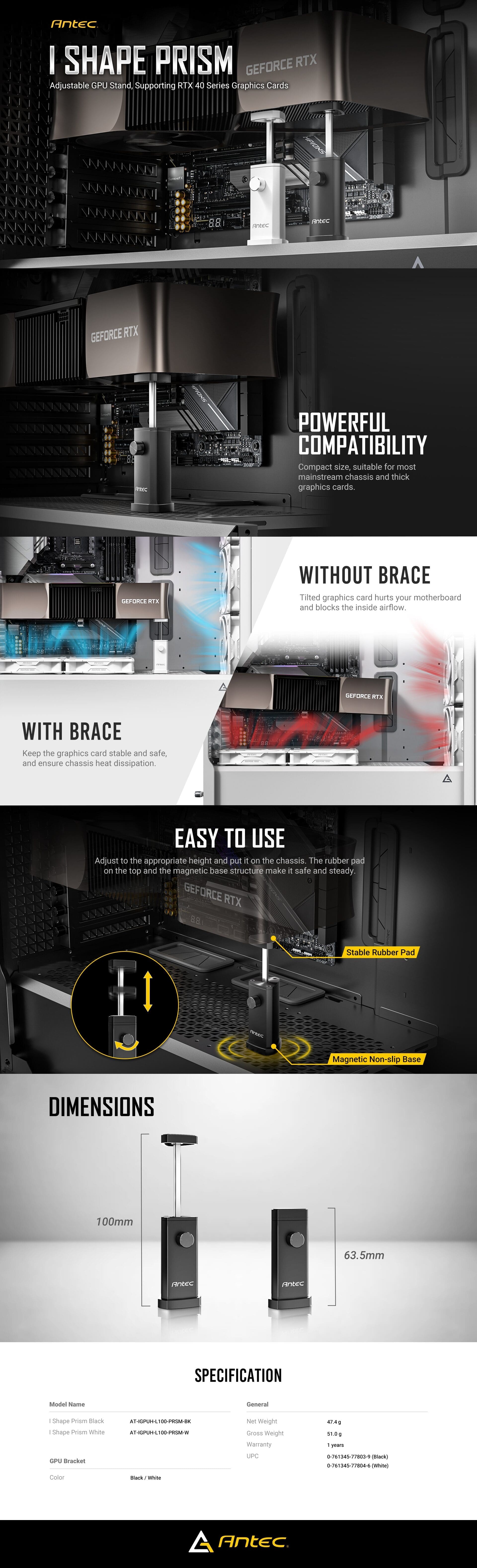 Antec I Shape Prism GPU Black Holder