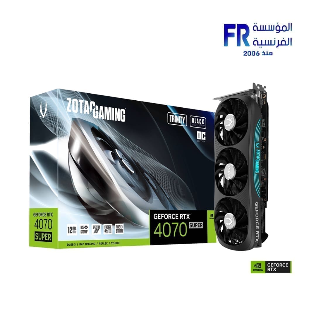 Zotac Gaming RTX 4070 Super Trinity OC Black Edition 12GB 192Bit GDDR6X Graphic Card