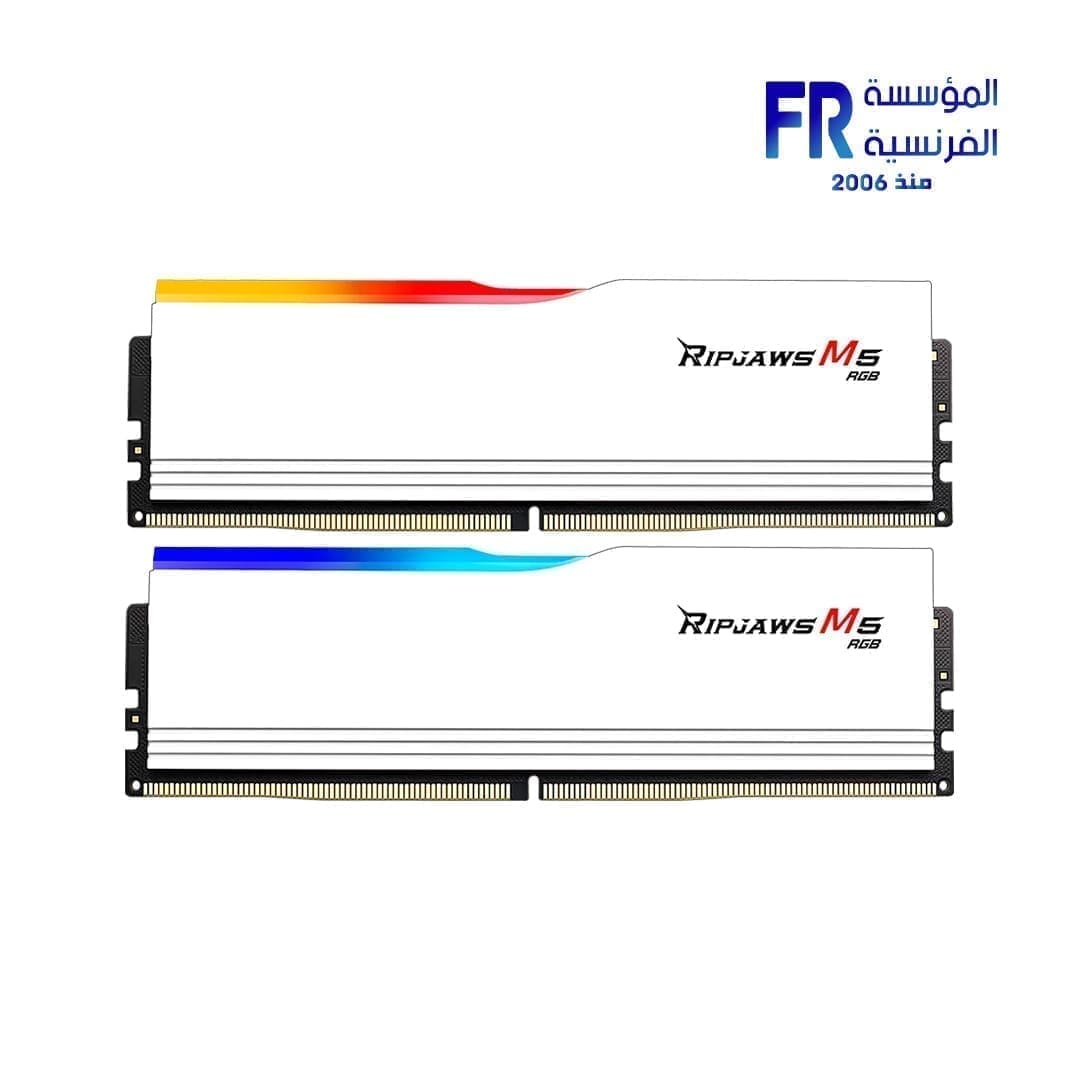 G Skill Ripjaws M5 RGB 64Gb ( 2X32Gb ) DDR5 6000Mhz CL32 White Desktop Memory