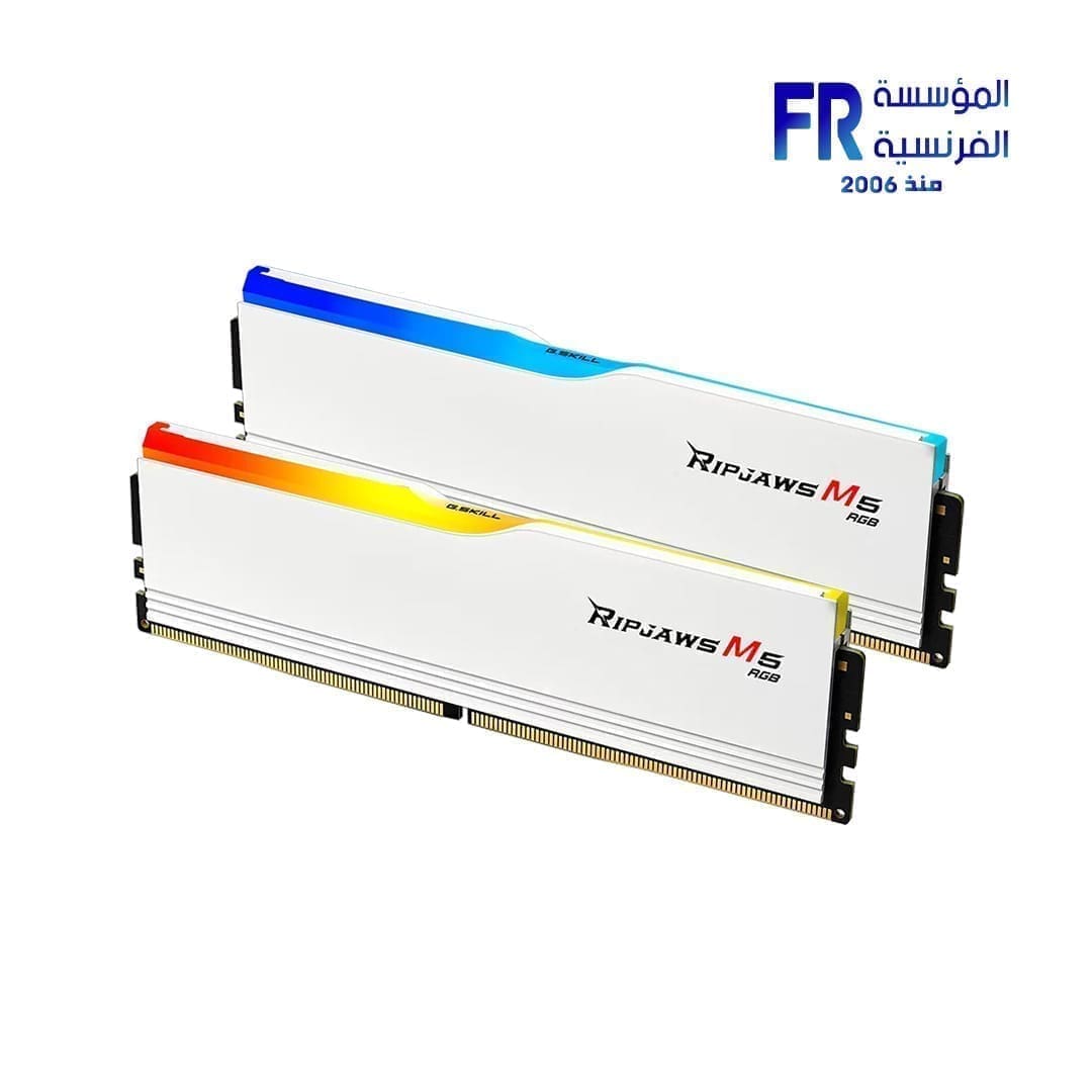 G Skill Ripjaws M5 RGB 64Gb ( 2X32Gb ) DDR5 6000Mhz CL32 White Desktop Memory