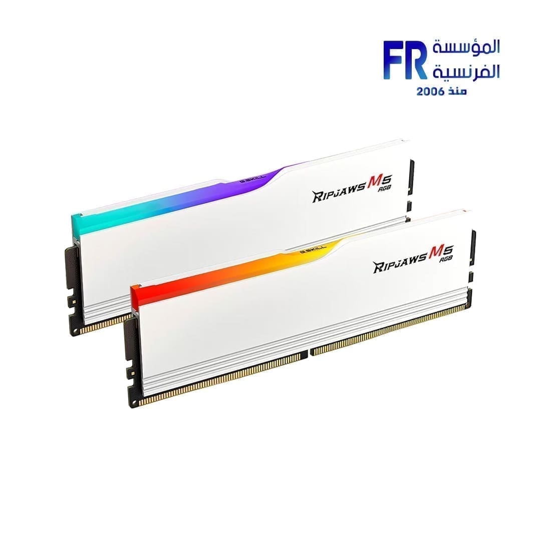 G Skill Ripjaws M5 RGB 64Gb ( 2X32Gb ) DDR5 6000Mhz CL32 White Desktop Memory