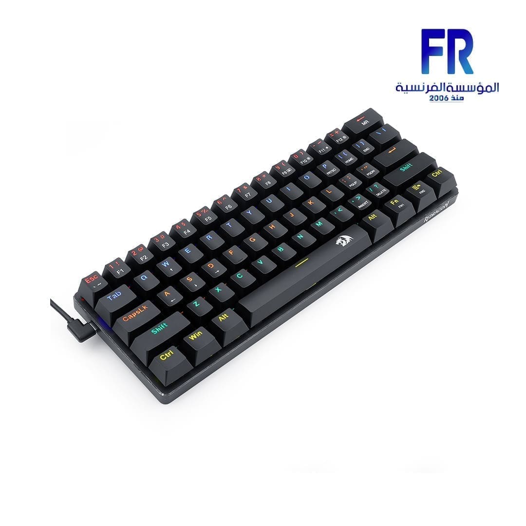 Redragon Jax K613 Rainbow Red Switch Arabic Wired Mechanical Gaming Keyboard