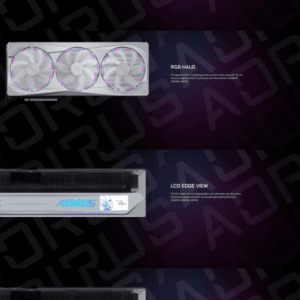 GIGABYTE AORUS GeForce RTX 5080 MASTER ICE 16GB GDDR7 graphics card, White variant, view 9, model GV-N5080AORUSM ICE-16GD
