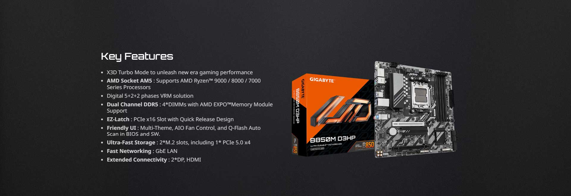 Gigabyte B850M D3HP AM5 Motherboard