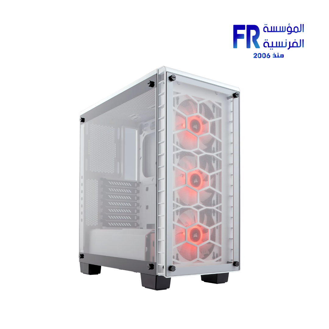 Corsair Crystal 460X RGB Tempered Glass White Mid Tower Case - Image 2