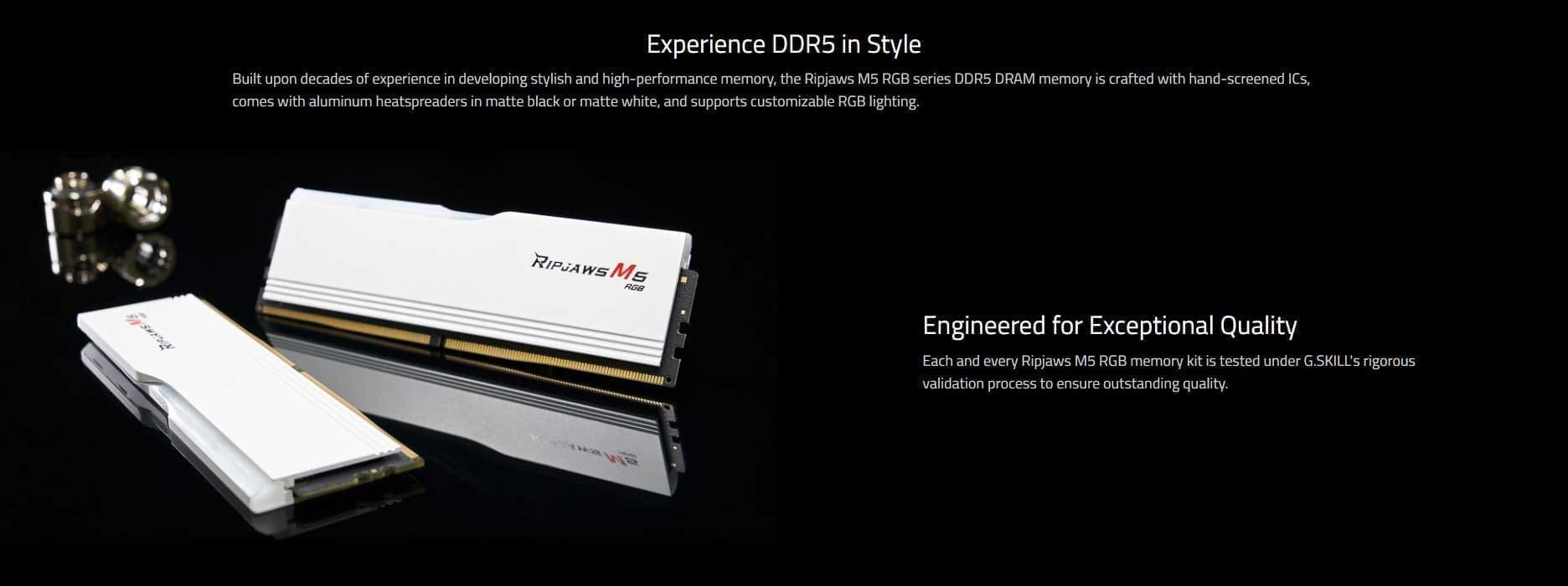 G Skill Ripjaws M5 RGB 64Gb ( 2X32Gb ) DDR5 6000Mhz CL36 Desktop Memory