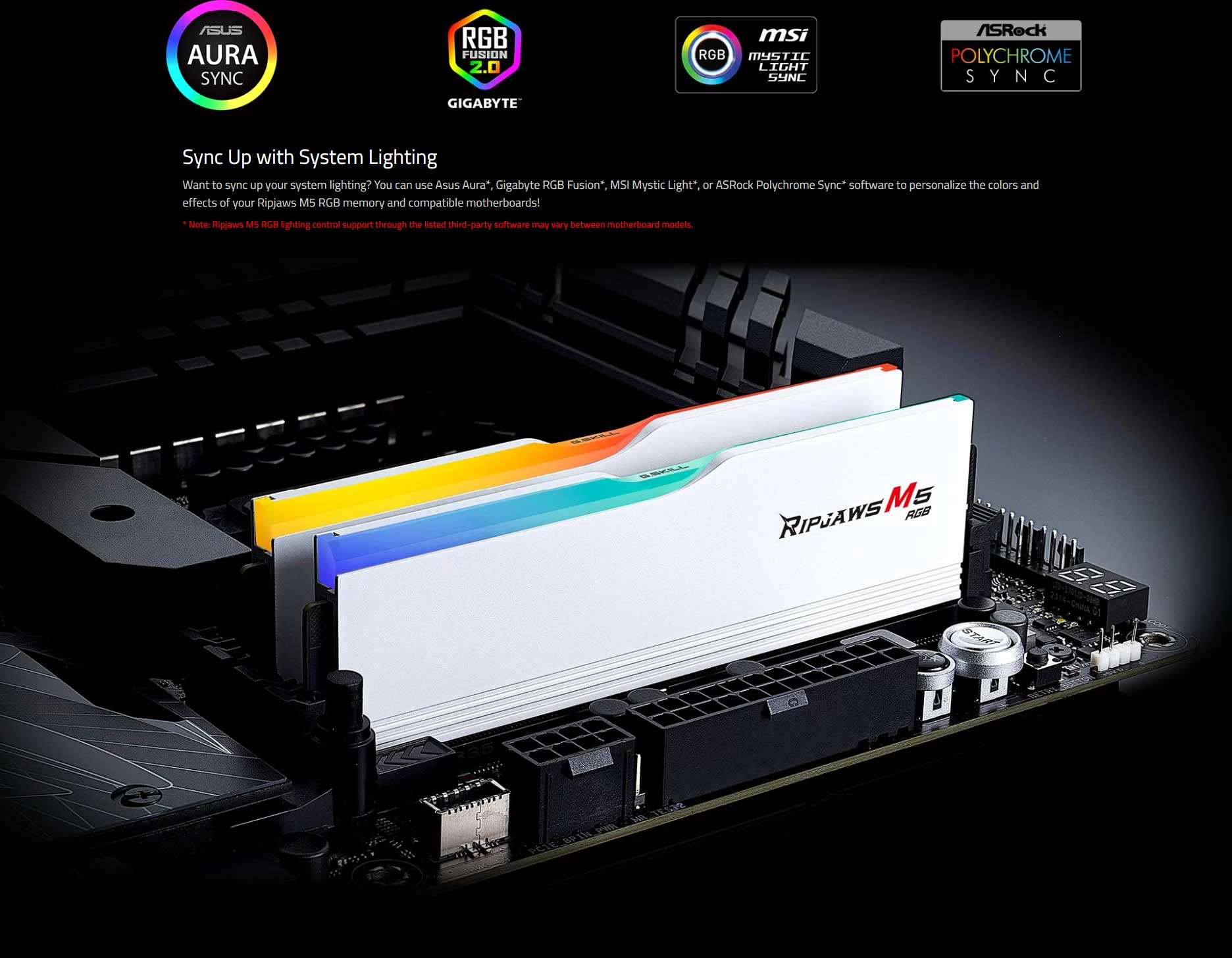 G Skill Ripjaws M5 RGB 64Gb ( 2X32Gb ) DDR5 6000Mhz CL36 Desktop Memory