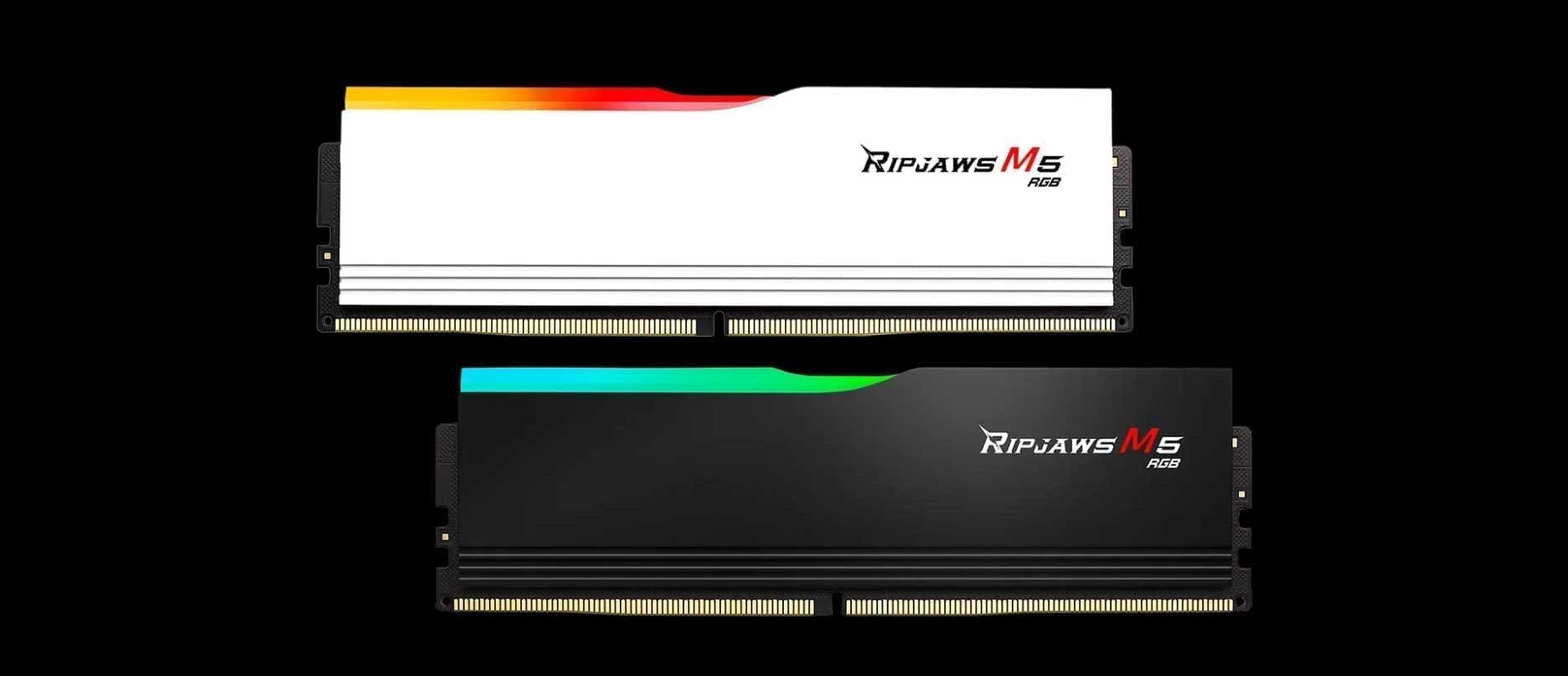 G Skill Ripjaws M5 RGB 64Gb ( 2X32Gb ) DDR5 6000Mhz CL32 White Desktop Memory