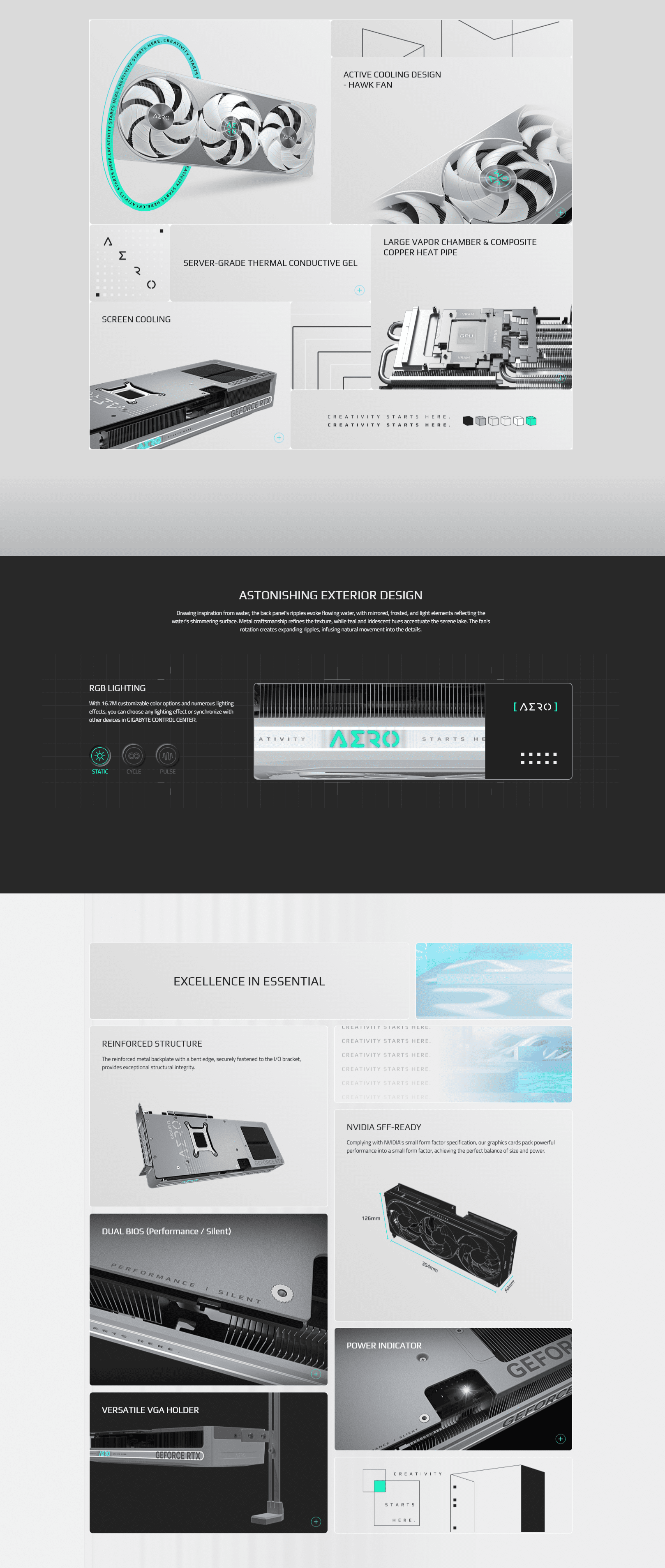 Gigabyte GeForce RTX 5080 Aero OC SFF 16Gb GDDR7 Graphic Card